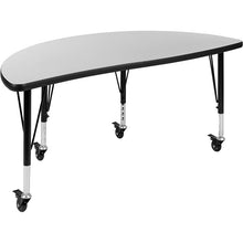 Load image into Gallery viewer, Mobile 47.5" Table Set with 14" Student Stack Chairs, Oak/Black
