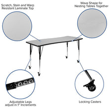 Load image into Gallery viewer, Mobile 86" Wave Activity Table Set with 16" Student Stack Chairs, Grey/Black
