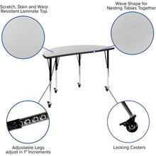 Load image into Gallery viewer, Mobile 47.5" Table Set with 16" Student Stack Chairs, Grey/Black
