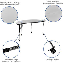 Load image into Gallery viewer, Mobile 60" Table Set with 16" Student Stack Chairs, Grey/Black

