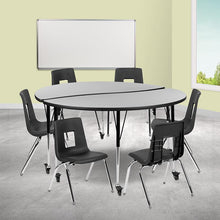Load image into Gallery viewer, Mobile 60" Table Set with 16" Student Stack Chairs, Grey/Black

