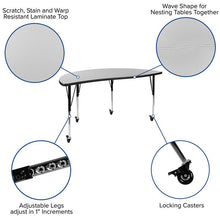 Load image into Gallery viewer, Mobile 60" Table Set with 18" Student Stack Chairs, Grey/Black
