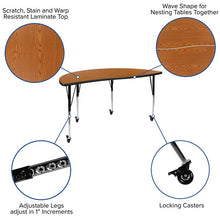 Load image into Gallery viewer, Mobile 60" Table Set with 18" Student Stack Chairs, Oak/Black
