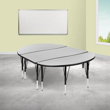 Load image into Gallery viewer, 2 Piece 76&quot; Wave Grey Thermal Activity Table Set - Height Adjustable Short Legs
