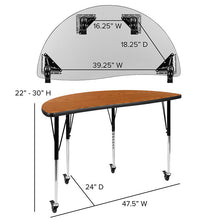 Load image into Gallery viewer, 3 Piece Mobile 76" Wave Grey Thermal Activity Table Set - Height Short Legs

