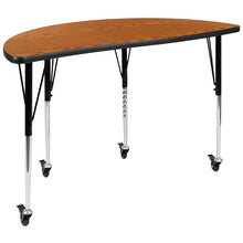 Load image into Gallery viewer, 3 Piece Mobile 76" Wave Grey Thermal Activity Table Set - Height Short Legs
