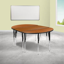 Load image into Gallery viewer, 2 Piece 76&quot; Wave Oak Thermal Activity Table Set - Standard Height Legs
