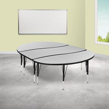 Load image into Gallery viewer, 2 Piece 86&quot; Wave Grey Thermal Activity Table Set - Height Adjustable Short Legs
