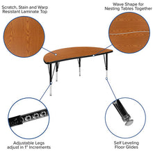 Load image into Gallery viewer, 2 Piece 47.5&quot; Circle Wave Oak Thermal Activity Table Set - Height Short Legs
