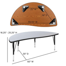 Load image into Gallery viewer, 2 Piece Emmy 60" Circle Wave Grey Thermal Activity Table Set - Height Short Legs
