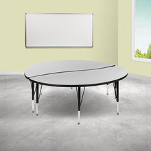 Load image into Gallery viewer, 2 Piece Emmy 60" Circle Wave Grey Thermal Activity Table Set - Height Short Legs
