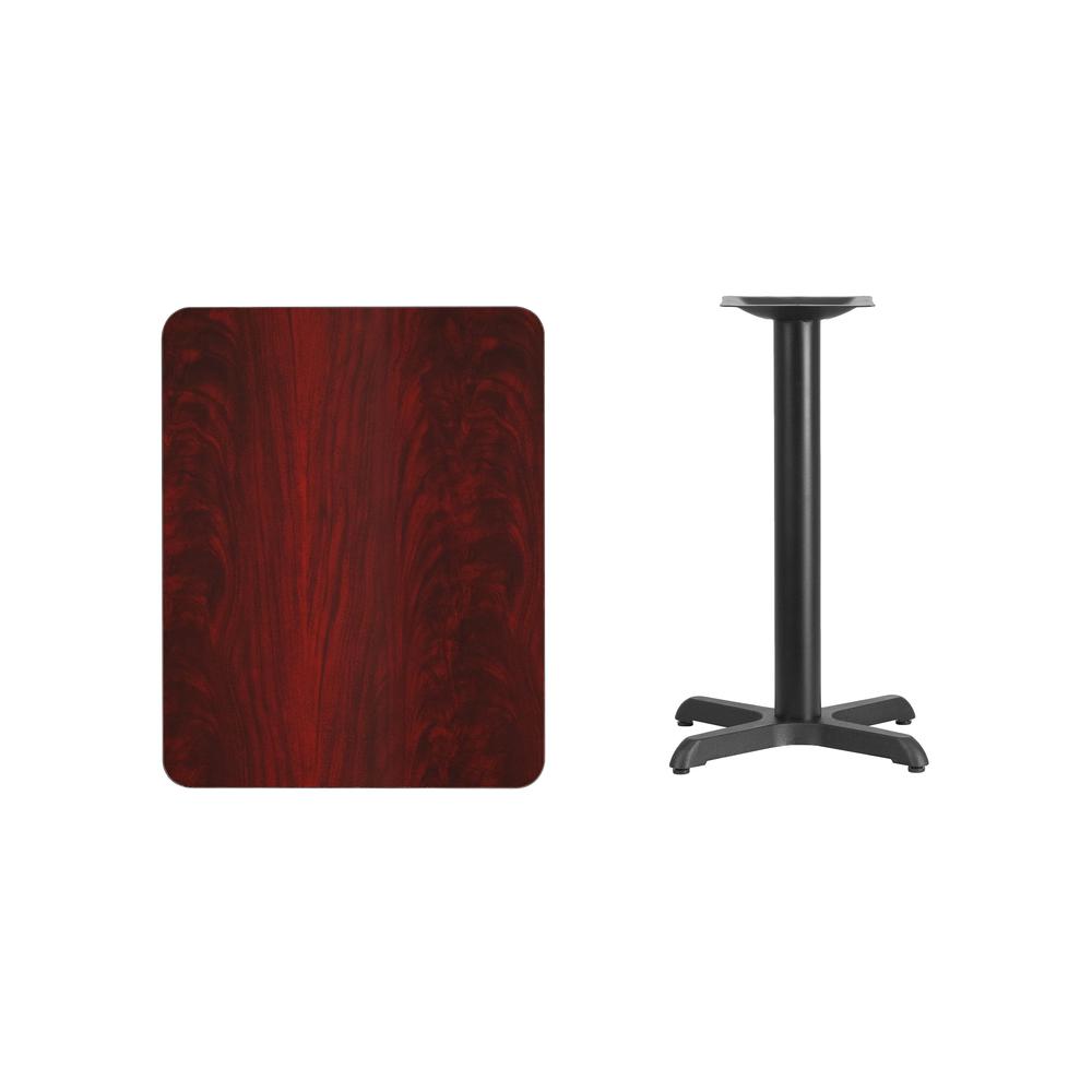 24'' x 30'' Rectangular Mahogany Table Top with 22'' x 22'' Table Height Base