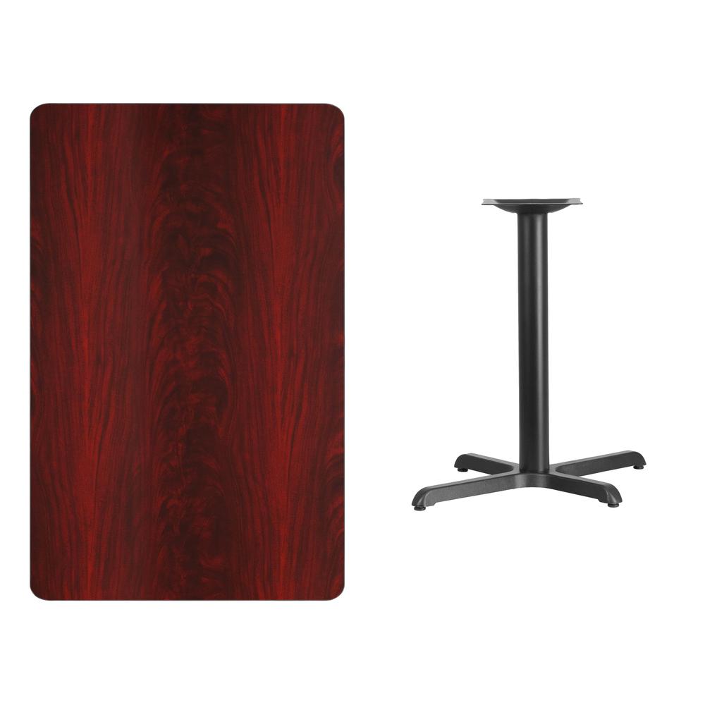 30'' x 48'' Mahogany Table Top with 23.5'' x 29.5'' Table Height Base