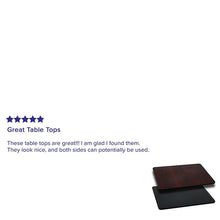 Load image into Gallery viewer, 24'' x 42'' Rectangular Table Top with Black or Mahogany Reversible Laminate Top
