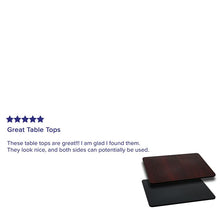 Load image into Gallery viewer, 30'' x 42'' Rectangular Table Top with Black or Mahogany Reversible Laminate Top
