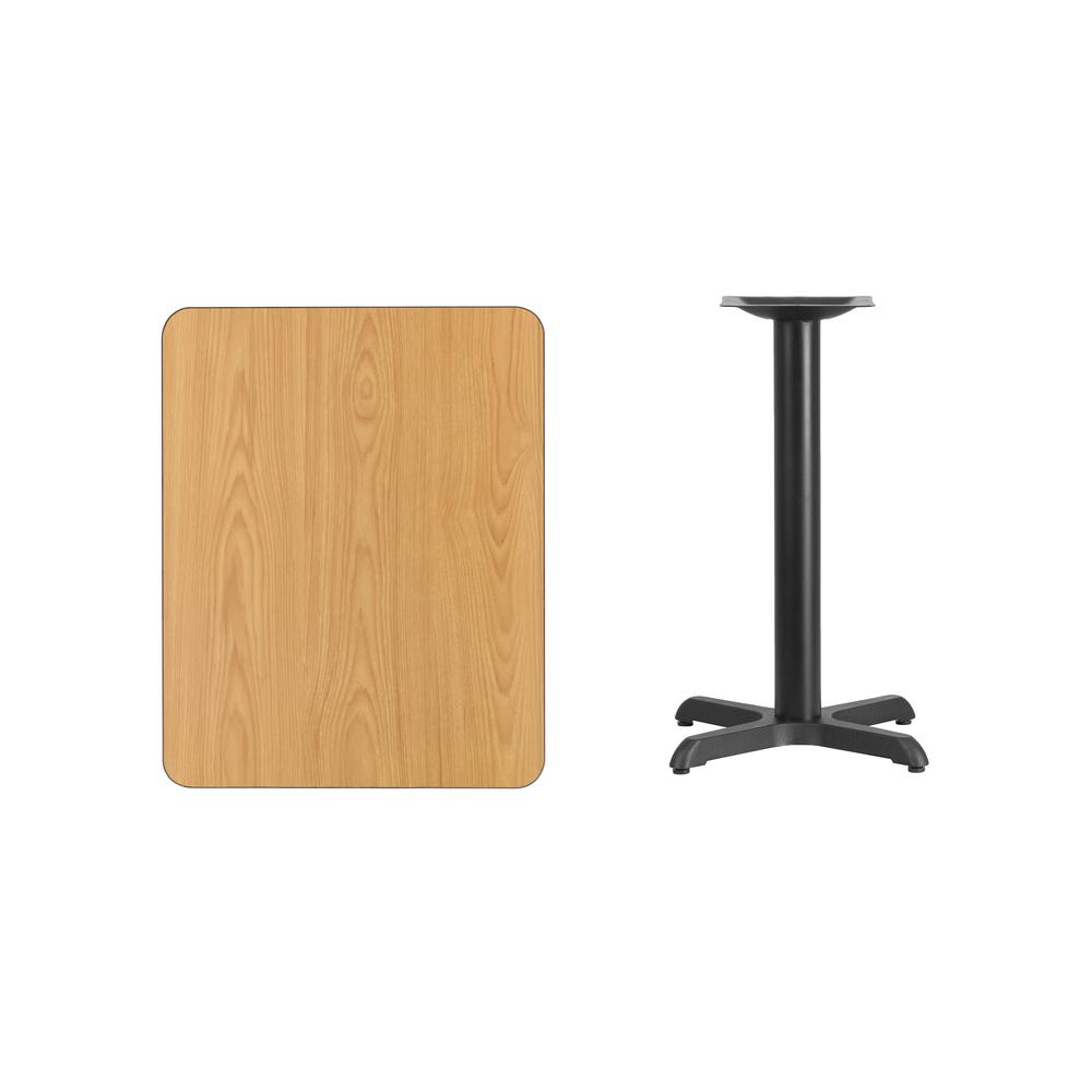 24'' x 30'' Rectangular Natural Table Top with 22'' x 22'' Table Height Base