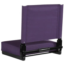 Load image into Gallery viewer, Lightweight Stadium Chair with Handle, Ultra-Padded Seat, Dark Purple

