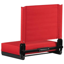 Load image into Gallery viewer, Lightweight Stadium Chair with Handle, Ultra-Padded Seat, Red
