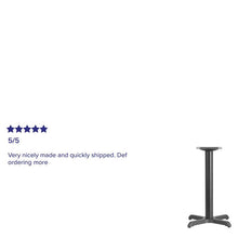 Load image into Gallery viewer, 22'' x 22'' Restaurant Table X-Base with 3'' Dia. Table Height Column
