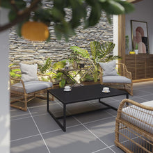 Load image into Gallery viewer, Patio Coffee Table Black Coffee Table, Porch, or Poolside - Steel Leg Frame
