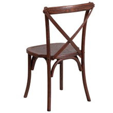 Load image into Gallery viewer, Stackable Mahogany Wood Cross Back Chair
