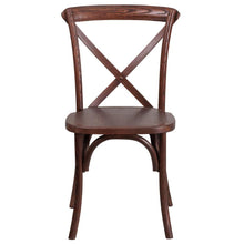 Load image into Gallery viewer, Stackable Mahogany Wood Cross Back Chair

