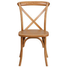Load image into Gallery viewer, Stackable Oak Wood Cross Back Chair
