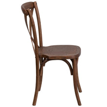 Load image into Gallery viewer, Stackable Pecan Wood Cross Back Chair
