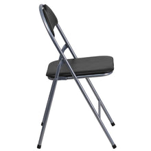 Load image into Gallery viewer, HERCULES Series Black Vinyl Metal Folding Chair with Carrying Handle
