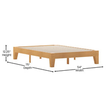 Load image into Gallery viewer, Natural Pine Finish Wood Full Platform Bed with Wooden Support Slats

