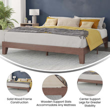 Load image into Gallery viewer, Wood King Platform Bed with Wooden Support Slats, No Box Spring Required
