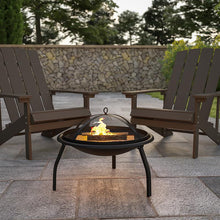 Load image into Gallery viewer, 22.5" Foldable Wood Burning Firepit with Mesh Spark Screen and Poker
