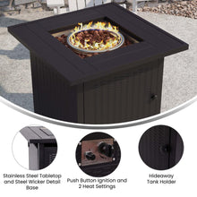 Load image into Gallery viewer, 28" Propane Gas Fire Pit Table with Stainless Steel Tabletop - Black
