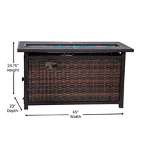 Load image into Gallery viewer, 45"x 25" Propane Gas Fire Pit Table with Stainless Steel Tabletop-Espresso/Black
