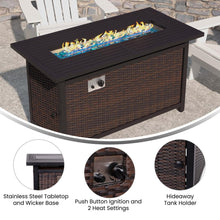 Load image into Gallery viewer, 45"x 25" Propane Gas Fire Pit Table with Stainless Steel Tabletop-Espresso/Black
