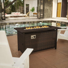 Load image into Gallery viewer, 45"x 25" Propane Gas Fire Pit Table with Stainless Steel Tabletop-Espresso/Black
