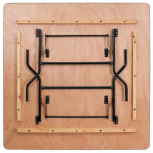 Load image into Gallery viewer, 5-Foot Square Wood Folding Banquet Table

