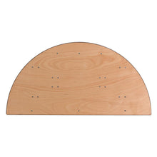 Load image into Gallery viewer, 5-Foot Half-Round Wood Folding Banquet Table
