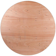Load image into Gallery viewer, 5.5-Foot Round Wood Folding Banquet Table with Clear Coated Finished Top
