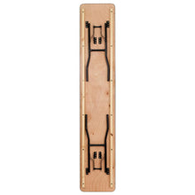 Load image into Gallery viewer, 8-Foot Wood Folding Table with Smooth Clear Coated Finished Top
