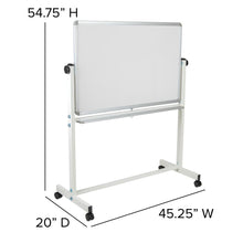 Load image into Gallery viewer, 45.25"W x 54.75"H Double-Sided Mobile White Board with Pen Tray
