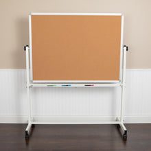 Load image into Gallery viewer, 53"W x 62.5"H Reversible Mobile Board and White Board with Pen Tray
