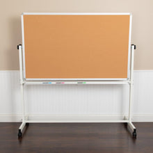 Load image into Gallery viewer, 64.25"W x 64.75"H Reversible Mobile Board and White Board with Pen Tray
