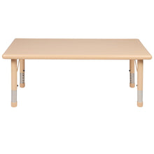 Load image into Gallery viewer, 24"W x 48"L Rectangular Natural Plastic Height Adjustable Activity Table
