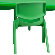 Load image into Gallery viewer, 24''W x 48''L Green Plastic Height Adjustable Activity Table Set with 4 Chairs
