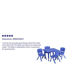 Load image into Gallery viewer, 24'' Square Blue Plastic Height Adjustable Activity Table Set with 4 Chairs
