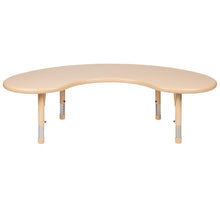 Load image into Gallery viewer, 35"W x 65"L Half-Moon Natural Plastic Height Adjustable Activity Table
