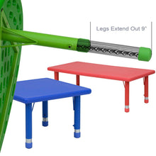 Load image into Gallery viewer, 45'' Round Blue Plastic Height Adjustable Activity Table
