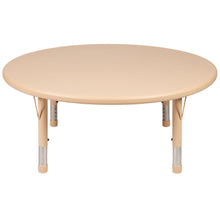 Load image into Gallery viewer, 45" Round Natural Plastic Height Adjustable Activity Table

