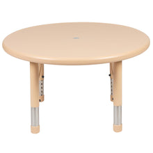 Load image into Gallery viewer, 33" Round Natural Plastic Height Adjustable Activity Table
